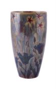 KELLER & GUERIN, LUNEVILLE, AN ART NOUVEAU LUSTRE GLAZED FAIENCE SLENDER VASE