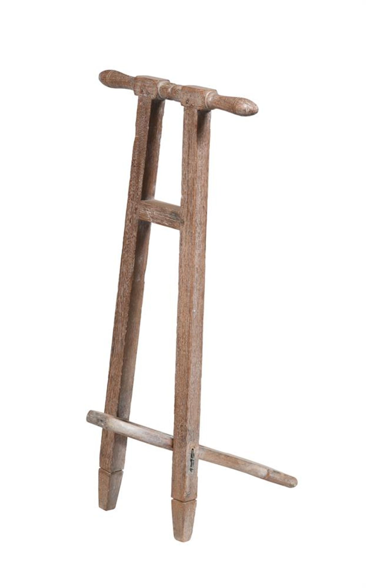 A LIMED OAK BOOT JACK, 20TH CENTURY