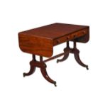 Y A REGENCY MAHOGANY AND EBONY STRUNG SOFA TABLE, CIRCA 1820