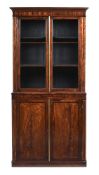 Y A REGENCY SIMULATED ROSEWOOD CABINET BOOKCASE