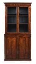 Y A REGENCY SIMULATED ROSEWOOD CABINET BOOKCASE