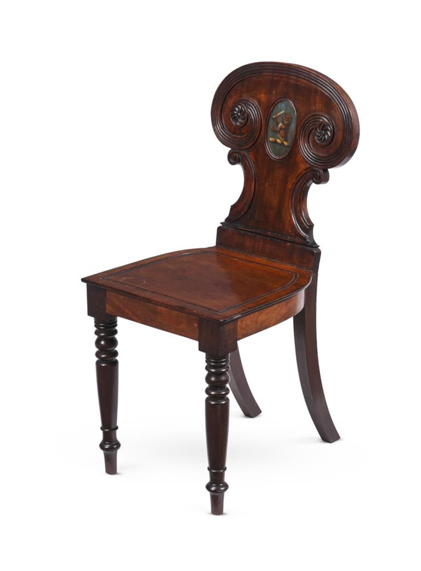 AN EARLY VICTORIAN MAHOGANY HALL CHAIR, IN THE MANNER OF GILLOWS - Image 2 of 4