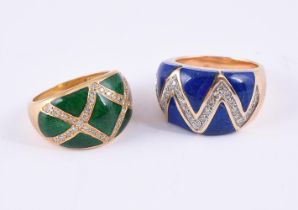 TWO GEM-SET DRESS RINGS