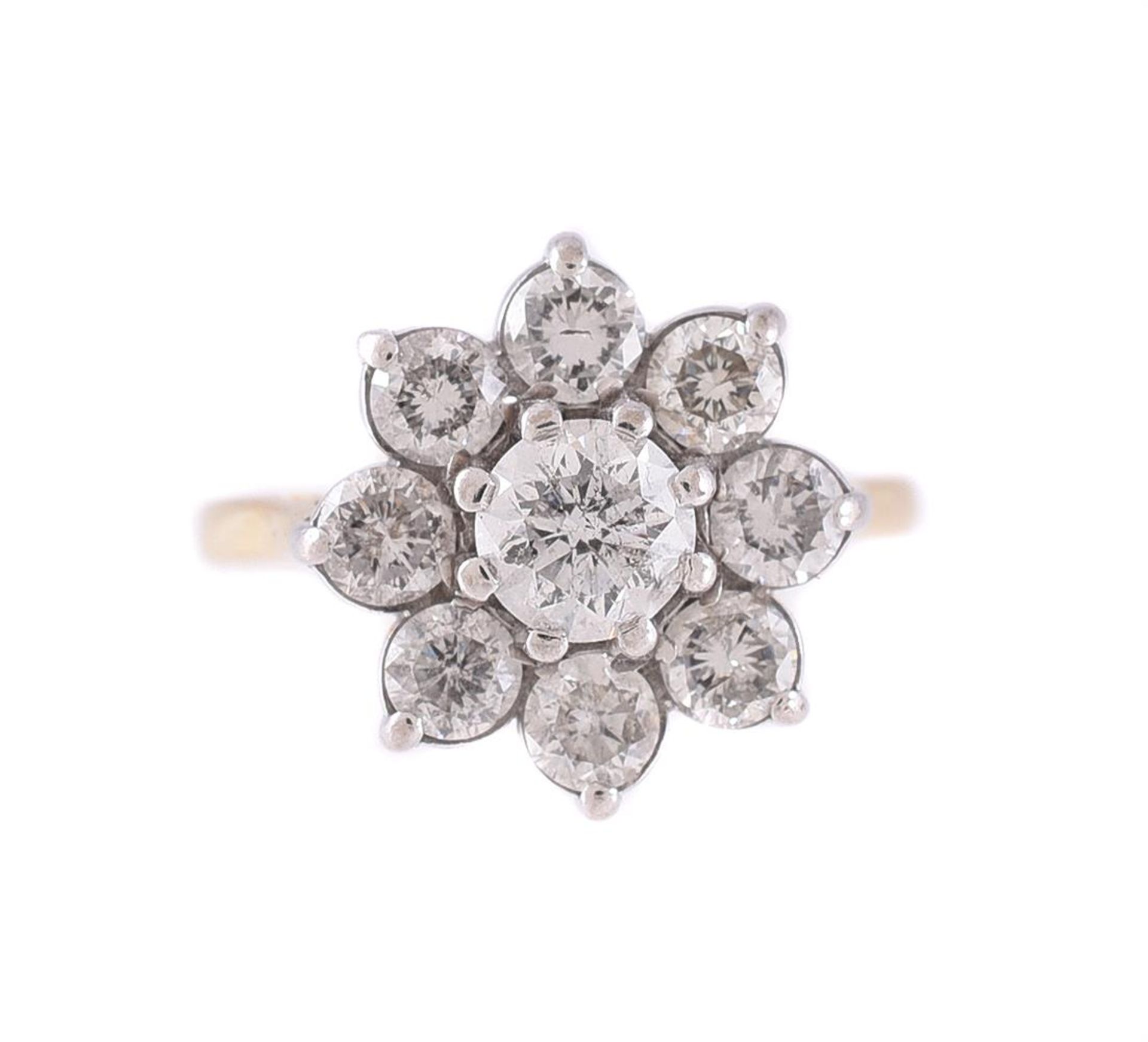A DIAMOND CLUSTER RING