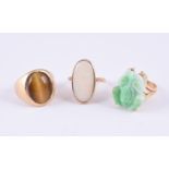 THREE GEM-SET DRESS RINGS