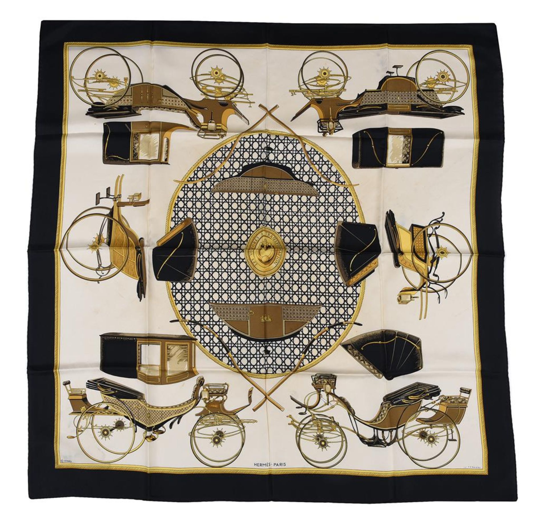 HERMÉS, LES VOITURES A TRANSFORMATION, A SILK SCARF