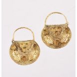 A PAIR OF ARCHAEOLOGICAL STYLE EAR ORNAMENTS