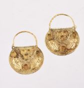 A PAIR OF ARCHAEOLOGICAL STYLE EAR ORNAMENTS
