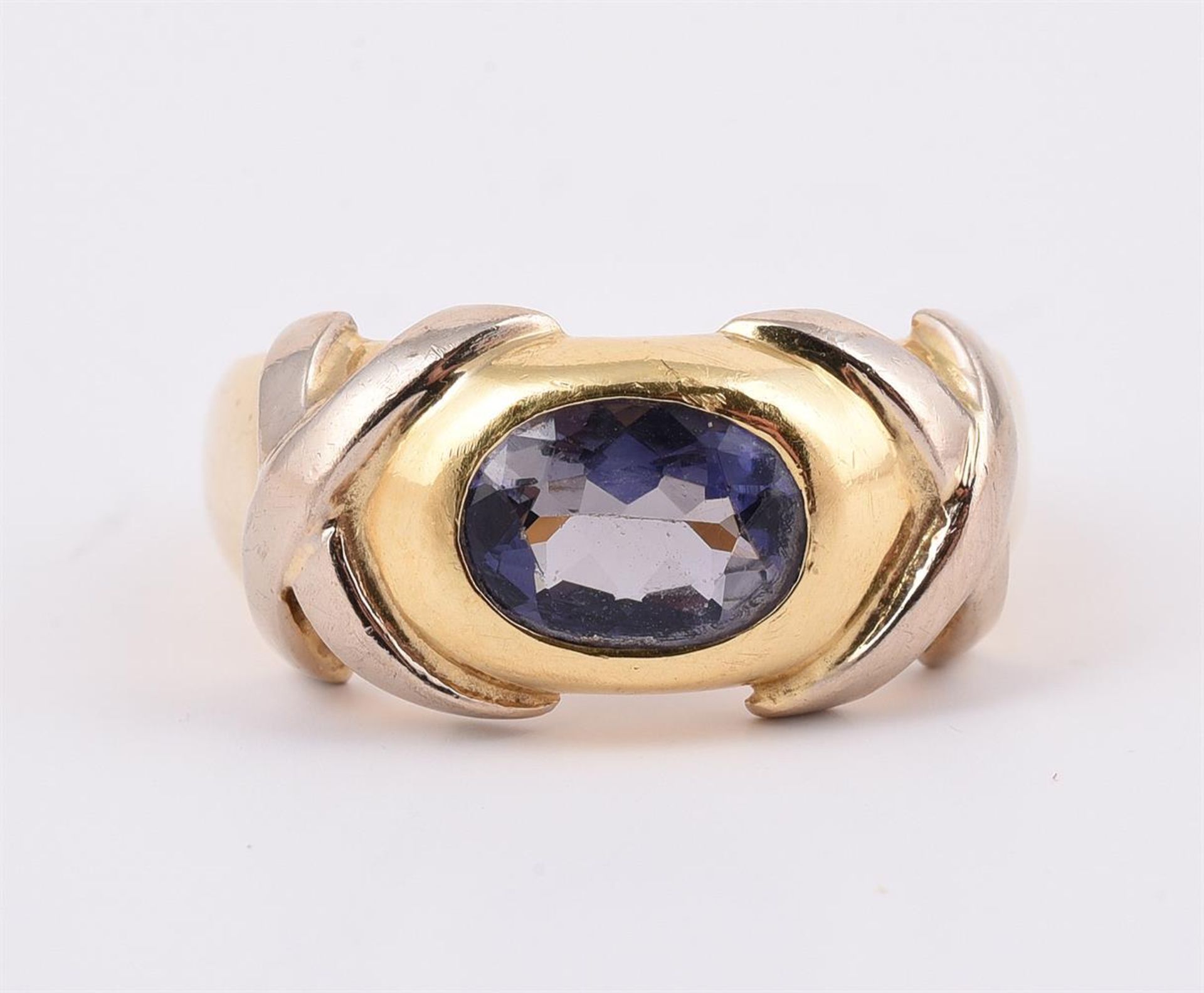 KIKI MCDONOUGH, AN 18 CARAT GOLD AND IOLITE DRESS RING, BIRMINGHAM 1992