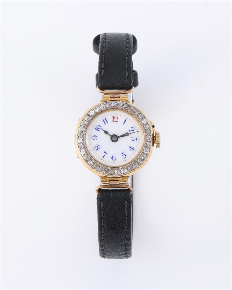 UNSIGNED, A LADY'S 18 CARAT GOLD AND DIAMOND WRIST WATCH