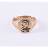 A 9CT GOLD SIGNET RING