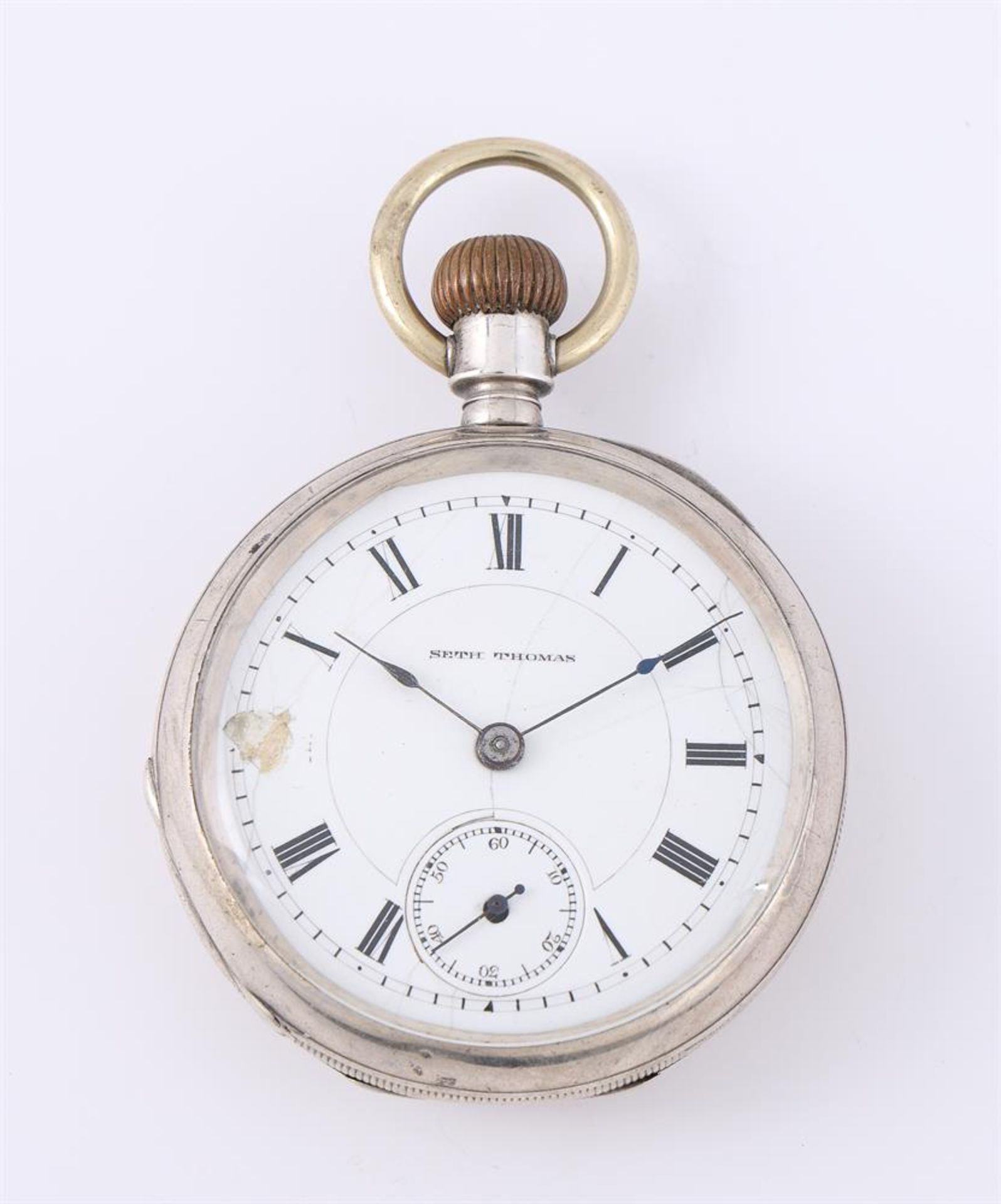 A GEORGE III SILVER CASED VERGE POCKET WATCH WITH ENGINE-TURNED DECORATION - Image 5 of 6