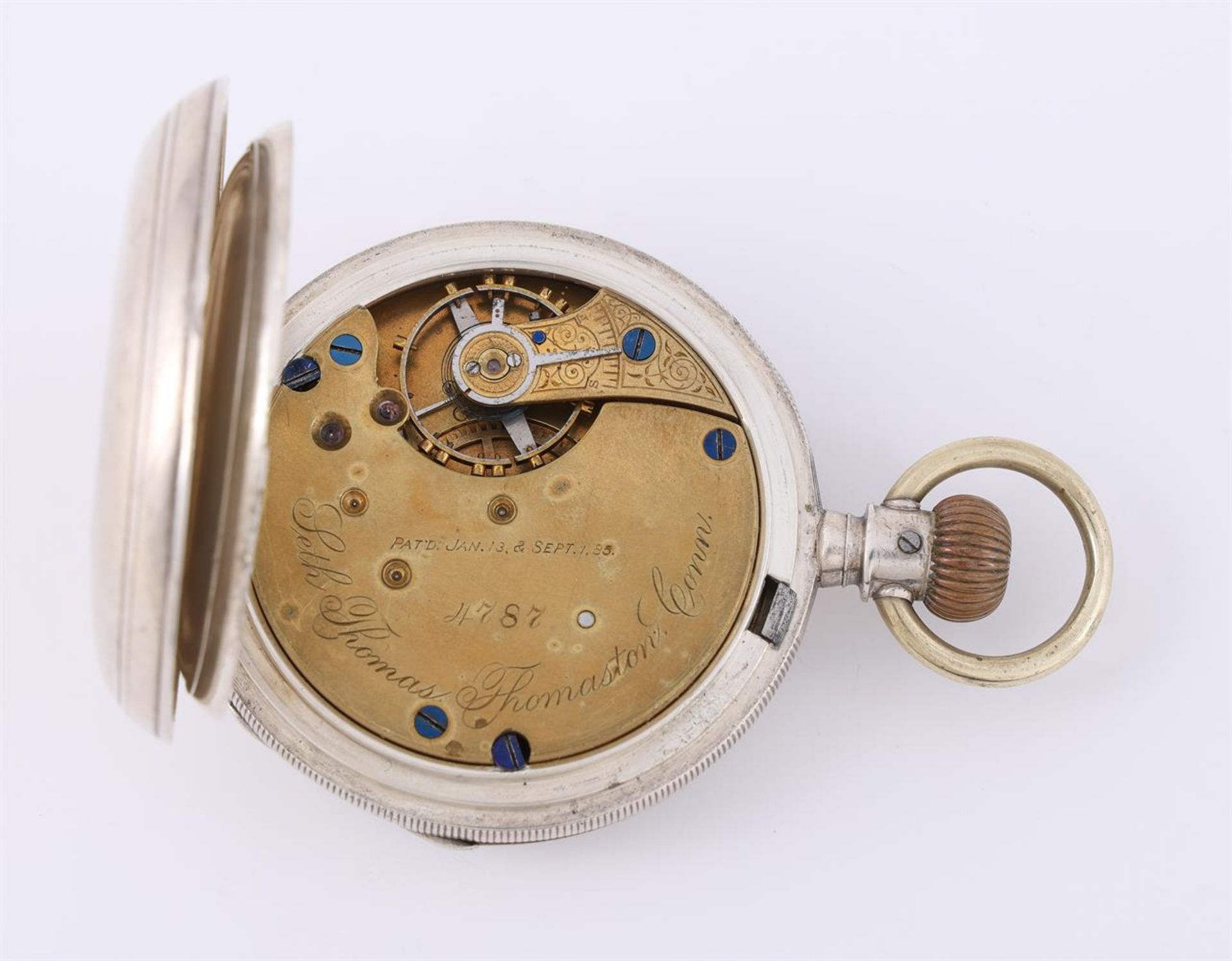 A GEORGE III SILVER CASED VERGE POCKET WATCH WITH ENGINE-TURNED DECORATION - Image 6 of 6
