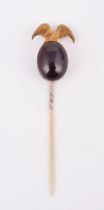 A MID VICTORIAN GARNET STICK PIN, CIRCA 1860