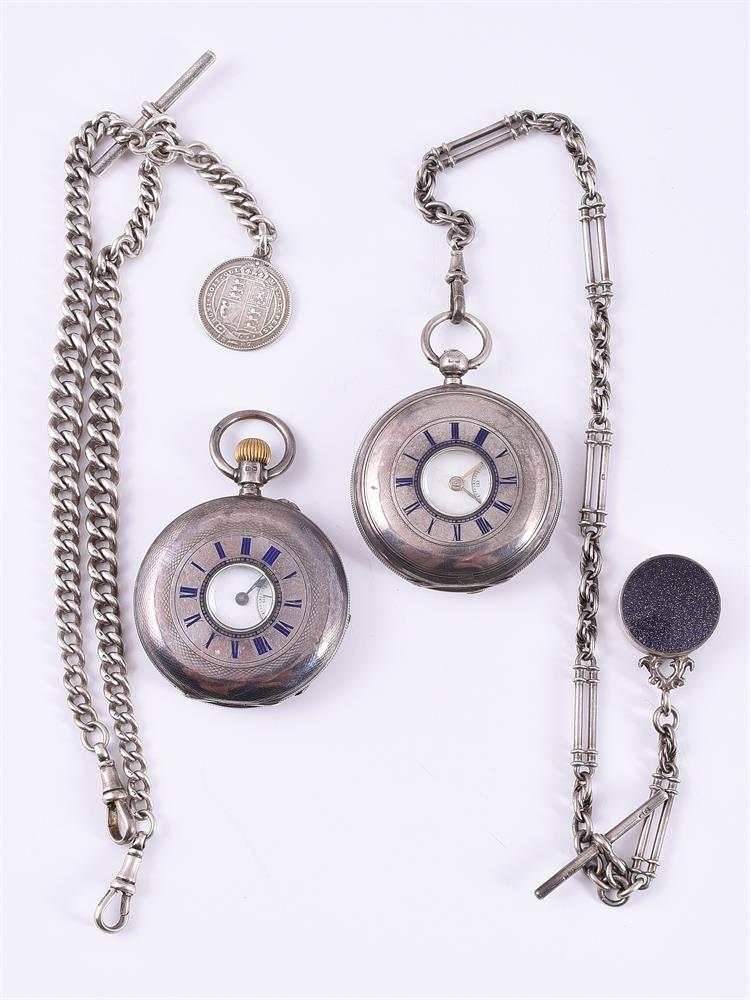 UNSIGNED, A SILVER HALF HUNTER POCKET WATCH