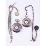 UNSIGNED, A SILVER HALF HUNTER POCKET WATCH