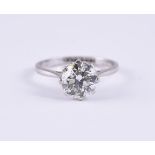 A SINGLE STONE DIAMOND RING