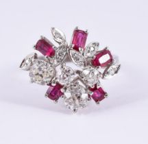 A RUBY AND DIAMOND DRESS RING