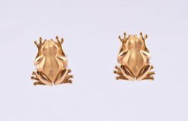 CARRERA Y CARRERA, A PAIR OF FROG EARRINGS