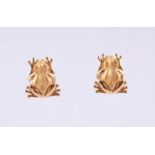 CARRERA Y CARRERA, A PAIR OF FROG EARRINGS