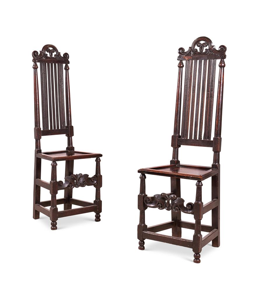 A PAIR OF JAMES II OAK SIDE CHAIRS, CIRCA 1685