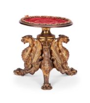 A GILT BRONZE GRIFFIN TRIPOD STAND FRENCH, LATE 19TH CENTURY