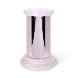 A LUCITE AND STEEL WRAPPED PEDESTAL, CIRCA 1970