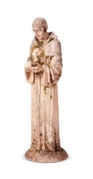 A RARE COMPTON POTTERY FIGURE OF SAINT FRANCIS OF ASSISI, EARLY 20TH CENTURY