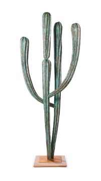 ALAIN CHERVET (BORN 1944), A LARGE VERDIGRIS BRASS MODEL OF A CACTUS, 1987