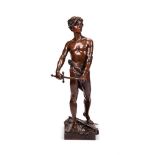 AFTER FRANÇOIS-RAOUL LARCHE (1860-1912) A LARGE BRONZE FIGURE 'VINGT ANS'