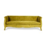 A 'SPRING GREEN' VELVET UPHOLSTERED SOFA, BY KEN BOLAN