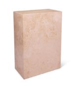 A RECTANGULAR TRAVERTINE MARBLE PEDESTAL, 1970s