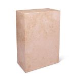 A RECTANGULAR TRAVERTINE MARBLE PEDESTAL, 1970s