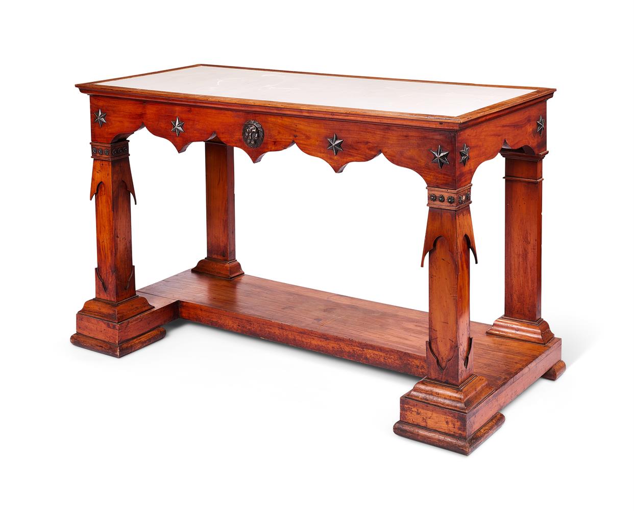 A PAIR OF BALTIC FRUITWOOD AND EBONISED CONSOLE TABLES, CIRCA 1835 - Image 3 of 3
