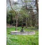 A COALBROOKDALE CAST IRON SWAN FOUNTAIN AND ASSOCIATED SURROUND, MID 19TH CENTURY