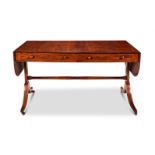 A REGENCY MAHOGANY AND SATINWOOD CROSSBANDED SOFA TABLE, CIRCA 1820