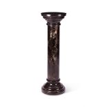 A VARIEGATED MARBLE COLUMN PEDESTAL, MID 19TH CENTURY