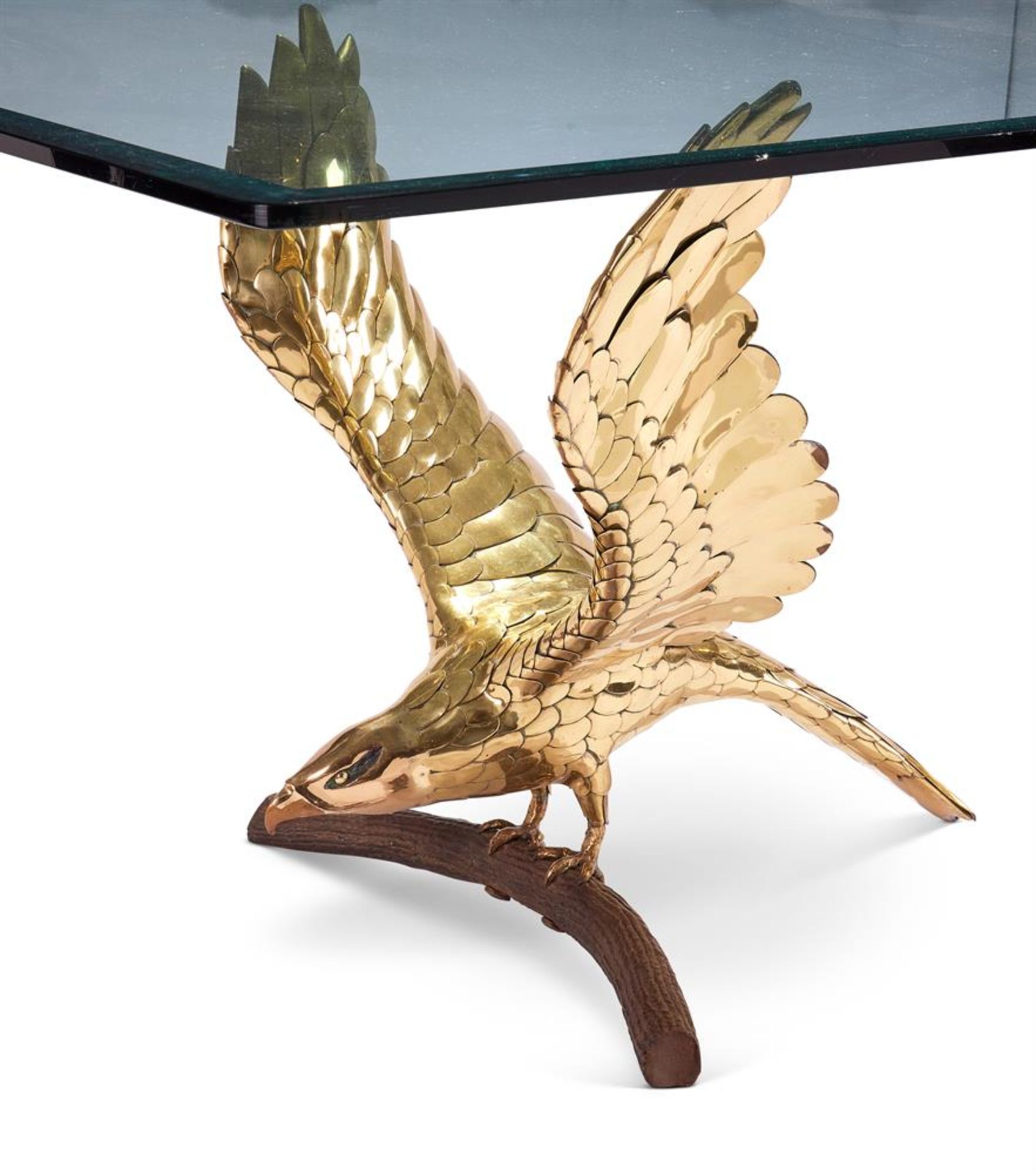 λ A POLISHED BRASS AND GLASS DINING TABLEBY ALAIN CHERVET, CIRCA 1977 - Bild 2 aus 2