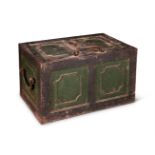 AN EARLY VICTORIAN IRON STRONG BOX, MID 19TH CENTURY