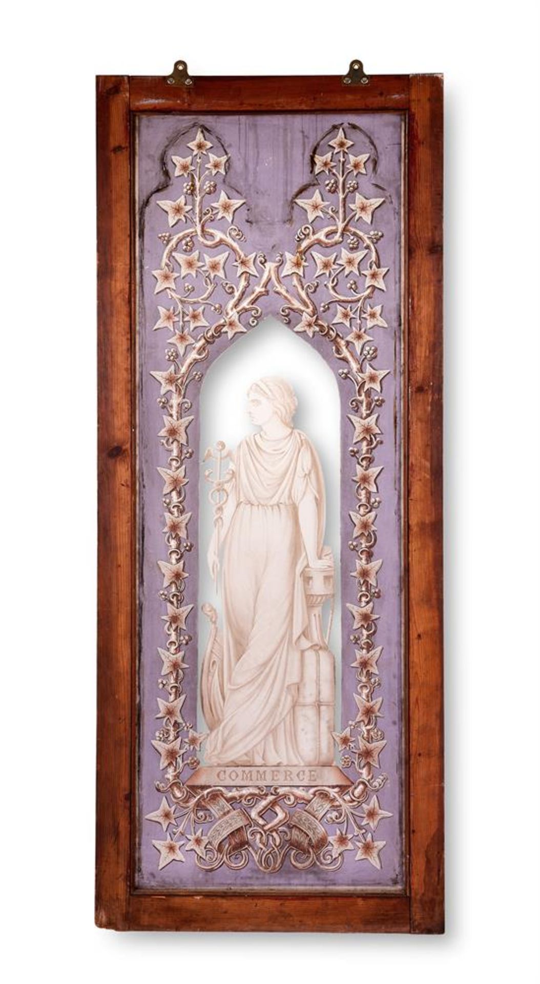 A PAIR OF VICTORIAN STAINED AND ETCHED GLASS WINDOWS, SECOND HALF 19TH CENTURY - Bild 3 aus 3