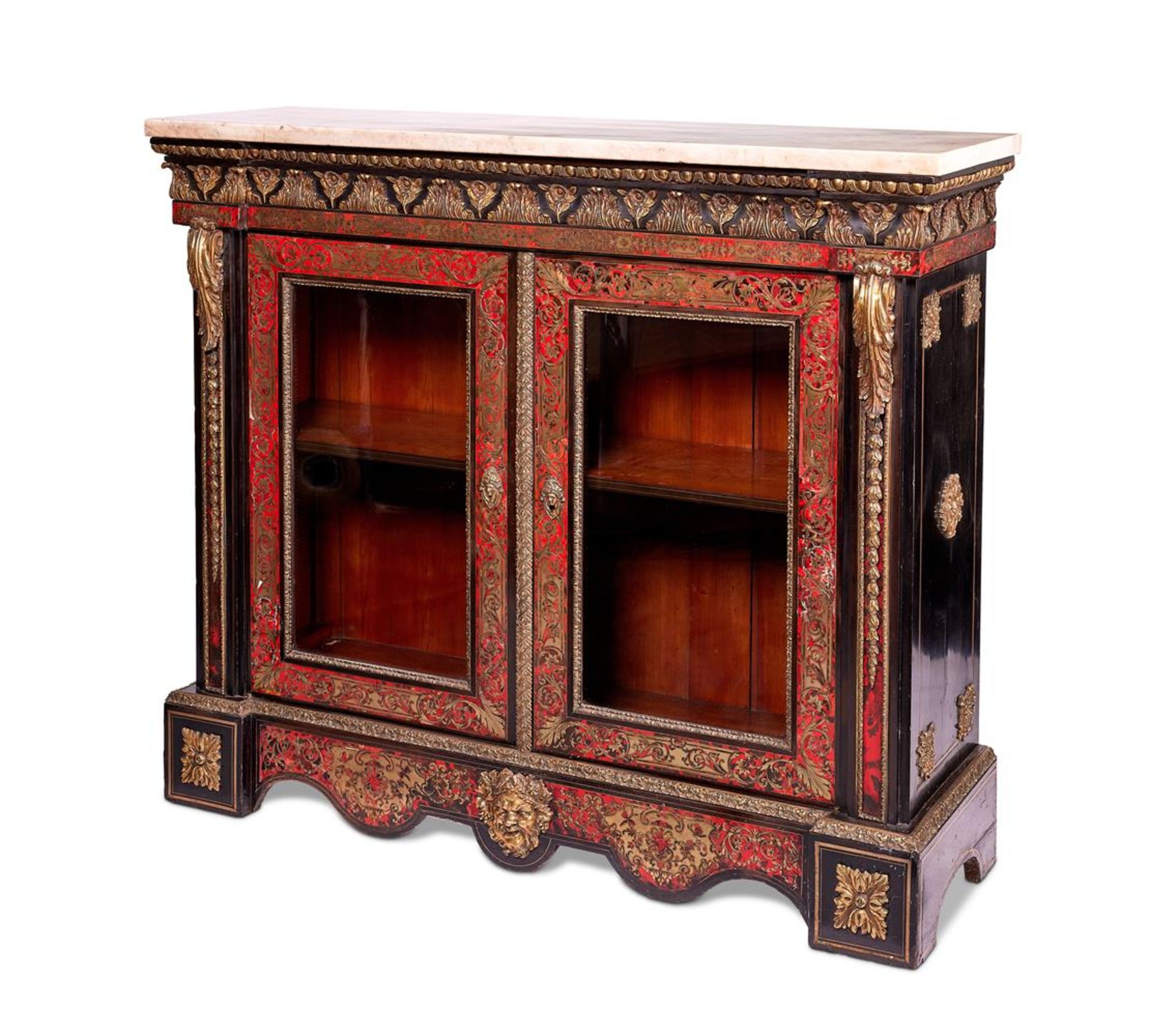 Y A NAPOLEON III EBONISED, ORMOLU MOUNTED, TORTOISESHELL AND BRASS MARQUETRY SIDE CABINET - Image 2 of 4