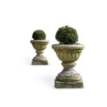 A PAIR OF CAST STONE PLANTERS, LATE 19TH CENTURY