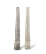 A PAIR OF INDIAN GRANITE PILLARS FROM CHETTINAD, 19TH CENTURY