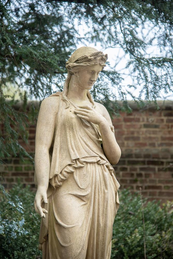 A RARE BLASHFIELD TERRACOTTA STATUE OF CERES, DATED 1871 - Image 2 of 3
