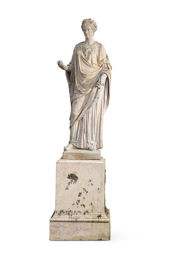 AFTER THE ANTIQUE, A RARE TERRACOTTA STATUE OF THE CAPITOLINE FLORA BY THE PULHAM POTTERY - Image 4 of 4