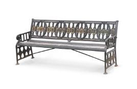 A RARE COALBROOKDALE CAST IRON GARDEN BENCH, LATE 19TH CENTURY