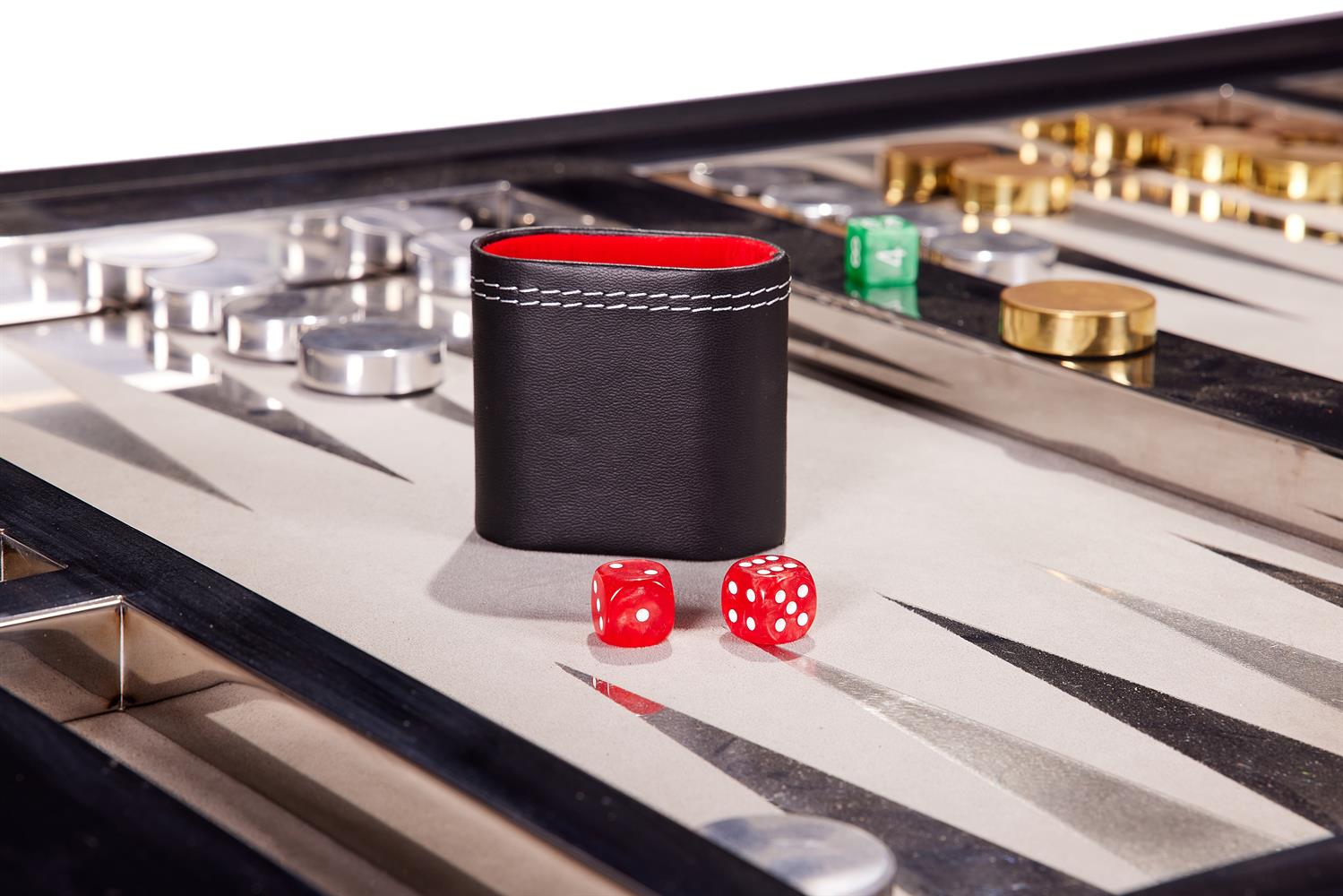 AN EBONISED AND POLISHED NICKEL REVERSABLE TOP BACKGAMMON TABLE, BY KEN BOLAN - Image 2 of 3