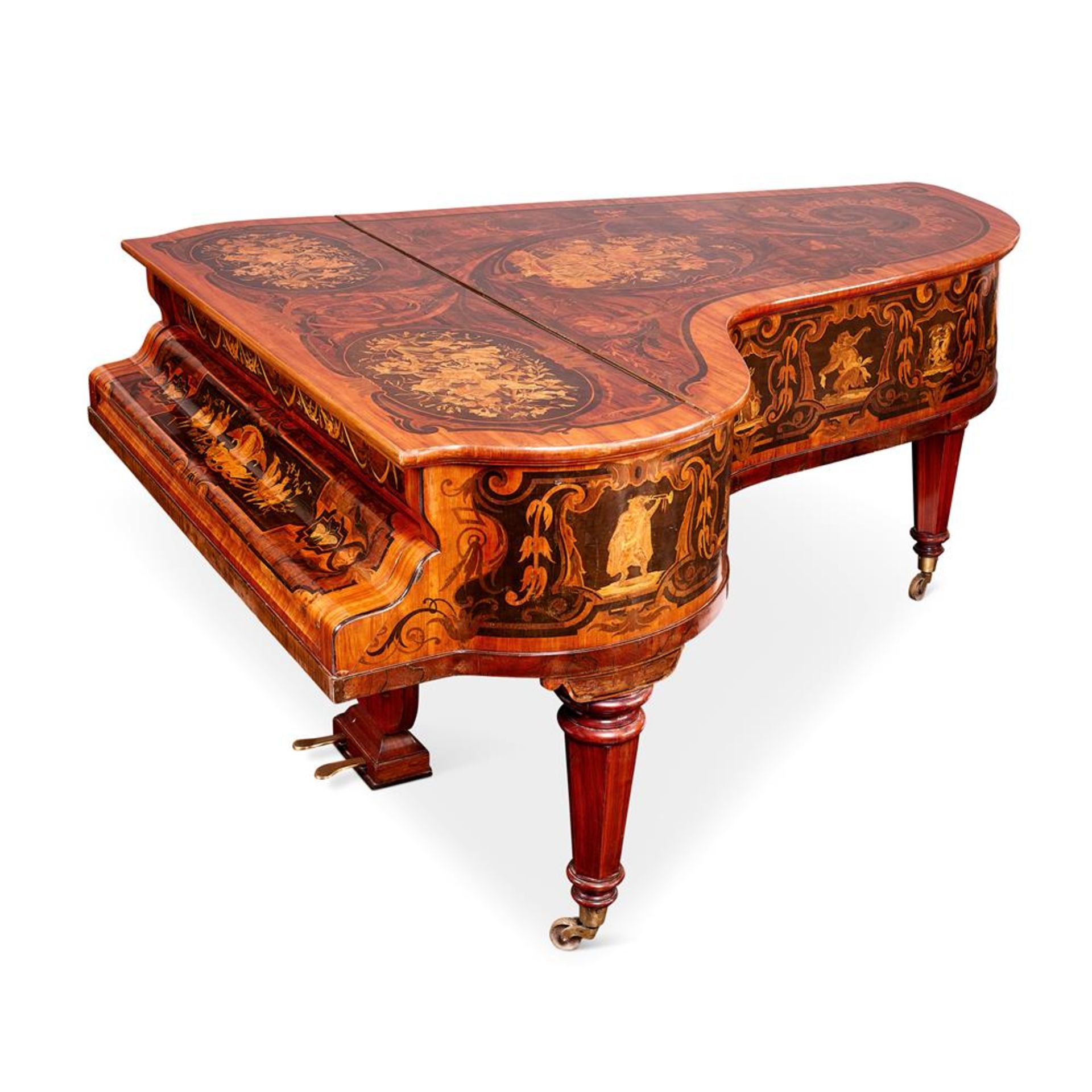 Y A RUSSIAN ROSEWOOD, GONCALO ALVES, TULIPWOOD AND MARQUETRY GRAND PIANO, THIRD QUARTER 19TH CENTURY - Bild 2 aus 2