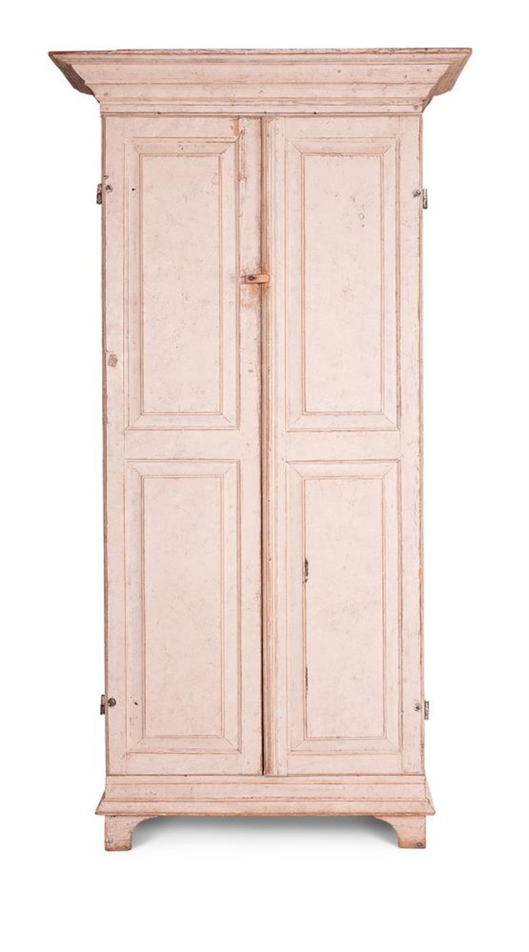 A SWEDISH CREAM PAINTED CUPBOARD, FIRST HALF 19TH CENTURY