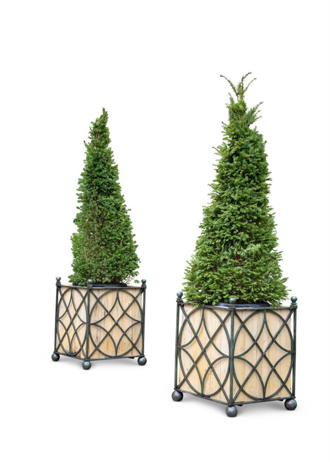 A PAIR OF WROUGHT IRON PLANTERS, PROBABLY FRENCH, LATE 19TH/EARLY 20TH CENTURY